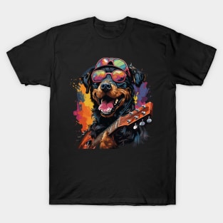 Rottweiler Playing Guitar T-Shirt